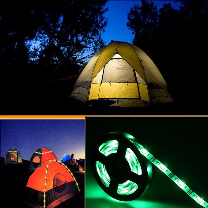 2M/6.6FT Battery Powered LED Strip Lights, Flexible Color Changing RGB LED Light Strip, TV Backlight Background Lighting