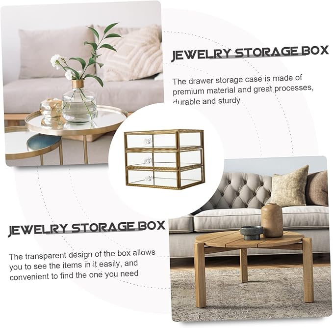 Multi-layer Transparent Jewelry Storage Case Elegant Drawer Organizer for Necklaces Rings and Bracelets Stylish Desktop Display Container for Home Dorm Use Large