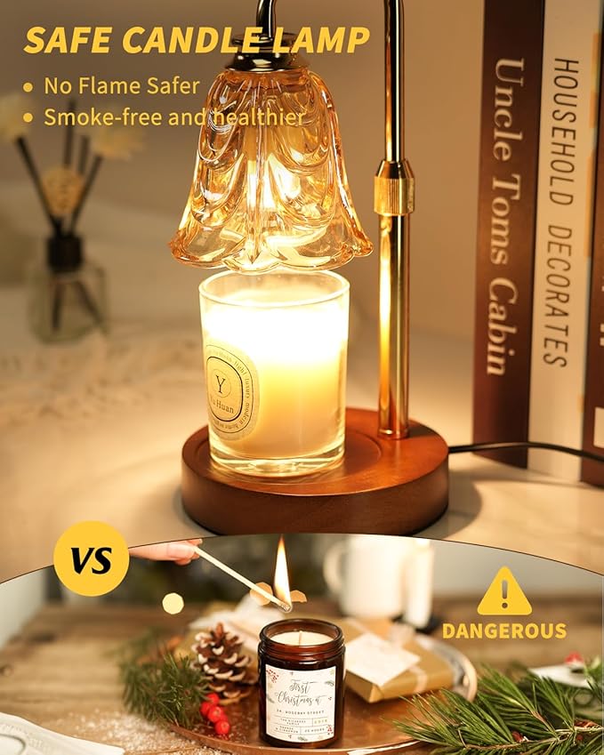 SupBri Tulip Candle Warmer Lamp, Adjustable Height, Dimmable Candle Warmer with Timer, Mom Womens Gifts for Birthday, Unique Home Decor Aesthetic (Gold)