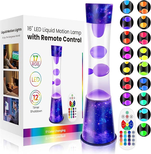 15.5-inch Liquid Motion LED Lamp,Color Changing Galaxy Lamp, Smart Timed Ambient Light with Remote Control, Dynamic Shadow Sleep Aid Lights, Christmas & Birthday Gift