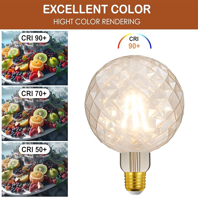40 Watt Decorative Vintage LED Light Bulbs, N Pineapple 4W Clear LED Filament Edison Bulb,2700K Oversized Warm Lights,Non-Dimmable E26 Lamp Base,1-Pack