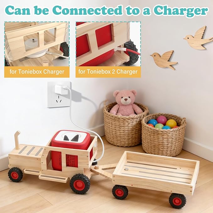 for Tonies Box Organizer Shelf Storage, for Tonie Shelf Magnetic, Compatible with Tonie Box 1/2 Player Tonies Figures Characters for Children, Display Collection 20~30 Characters - Tractor