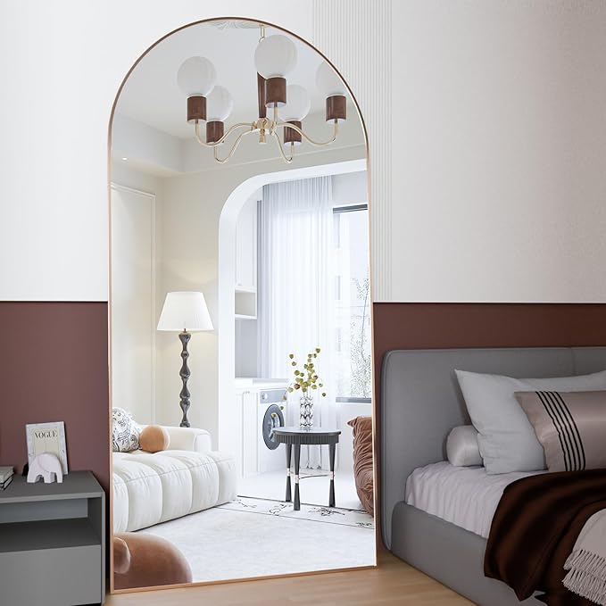 Arched Floor Mirror 76"x34" Gold Arch Full Length Mirror with Stand Large Wall Mirrors Full Body Mirror Standing Hanging or Leaning Against Wall for Bedroom Entry, Bedroom, Living Room