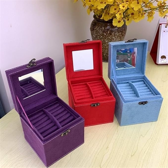 Makeup Organizer Jewelry Storage Box Jewelry Box Simple Storage Box Multi Functional Jewelry Box Three Layer Jewelry Box Storage Box (Color : G, Size : 4.7 * 4.7 * 4.7in)