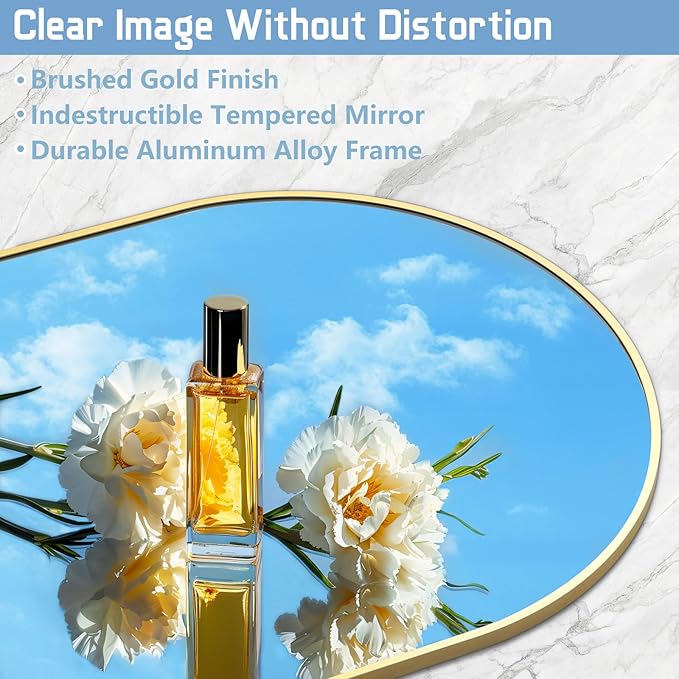 76"X34" Large Floor Mirror Full Length, Gold Arched Full Length Mirror with Stand, Hanging or Leaning Standing Full Body Mirror for Bedroom Living Room Gym, Tempered Glass