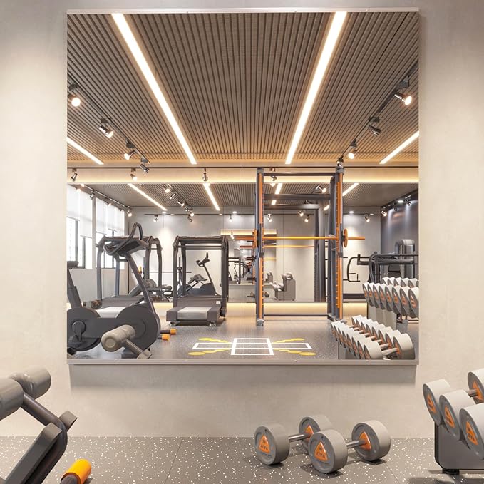 pertetey Home Gym Mirror, 83X40 Inch(Each)-2Pack Large Frameless Tempered Glass Full Body Wall Mounted Mirror for Gym, Yoga, Exercise, Dance Studio