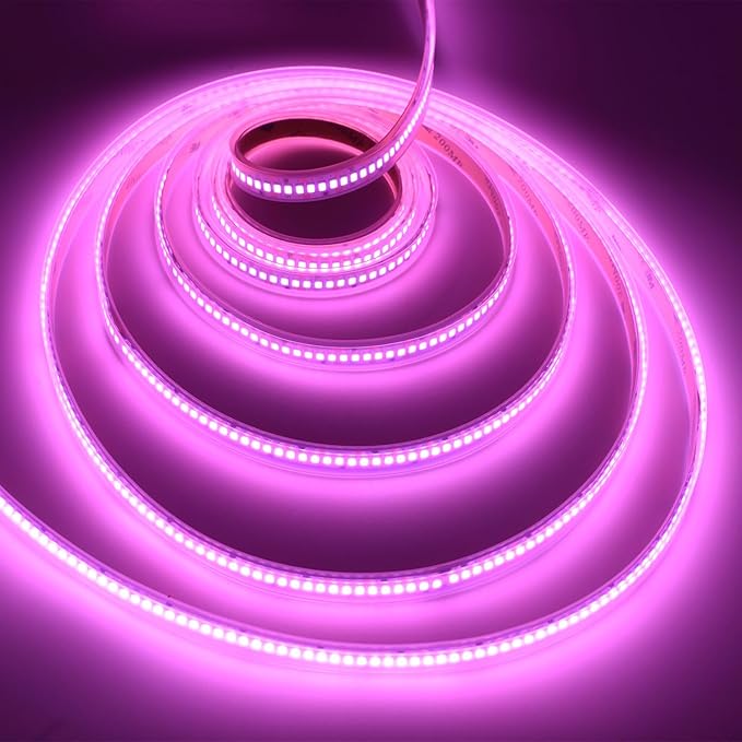 SUYOOULIN LED Strip Lights, SMD 2835 LED Strip, DC12V 1200LEDs 16.4Ft 26000LM High Density LED Light Strips Non-Waterproof IP21, 3 Times Brightness Than SMD3528 LED Strip, Pink