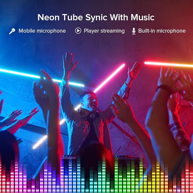 BTF-LIGHTING 3.2FT WS2811 WS2812B IC RGB DC5V 360 Degree Round Reticulate Chasing Color Neon LED Strip Kit Bluetooth Controller Flexible Silicone IP67 Waterproof Rope Light for Home Decor(No Adapter)