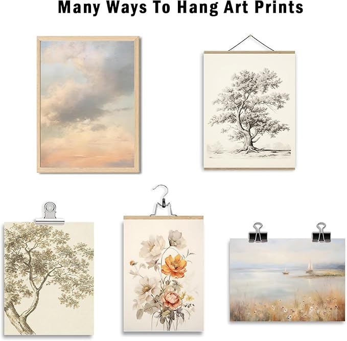 Aroutde Vintage Wall Art Prints Spring French Country Wall Decor Countryside Landscape Painting Canvas Wall Art French Farmhouse Pictures for Bedroom Living Room Gallery Wall Art Set of 12 (Unframed)