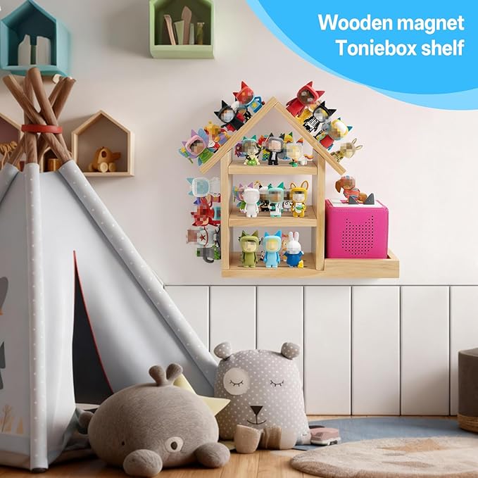 for House Toniesbox Shelf,Compatible with TonieBox 1 and Toniebox 2 Storage Toniebox Organize Display Shelf for 70-80 Tonies Figures Holder Compatible Charging Station for Kid's Room