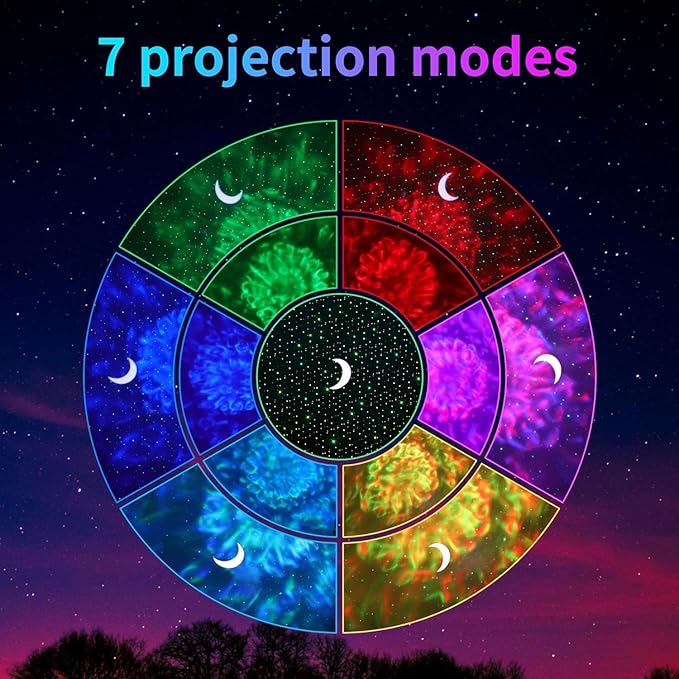 Children Gift Galaxy Projector Star Night Light - 3-in-1 Moon Star Aurora Projector for Bedroom, Clap-Activated Music Sync,14M Colors, Nursery & Adult Sleep Aid (No Music/Alexa)