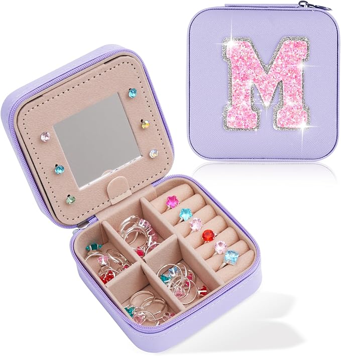 Uygafly Travel Jewelry Case - Mothers Day Gift for Mom, Wife, Sister or Mother in Law | Lavender,M