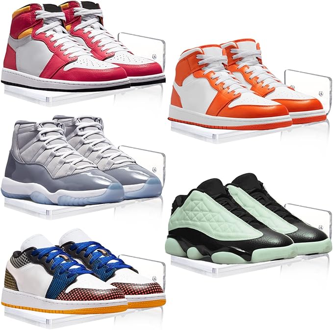 Forzacx Floating Shoe Display Set of 5, Sturdy Levitating Acrylic Shelf , Easy to Install Sneaker Shelves Storage, for Bedroom, Hallways etc - Display Your Top Shoes Maximize Wall Space