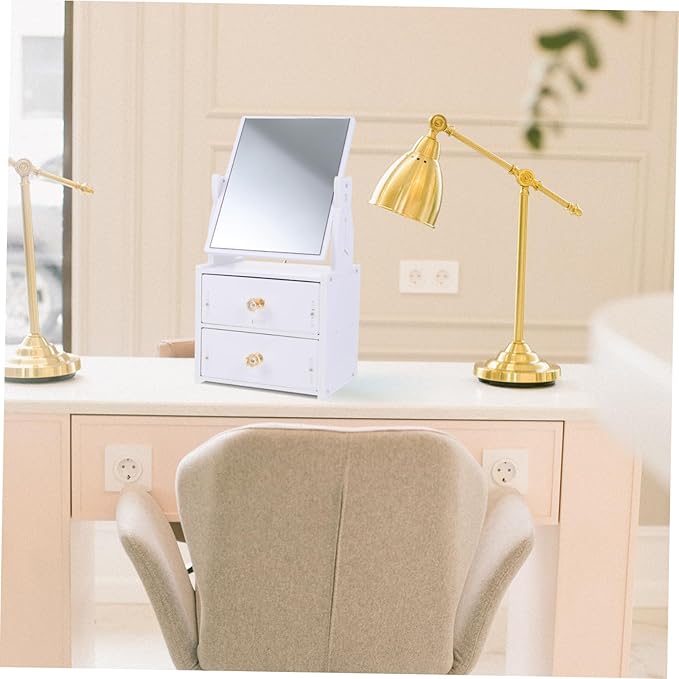 Beaupretty Stackable Makeup Organizer Multifunctional Makeup Mirror Storage Box Sturdy Base Safe Mirror for Dressing