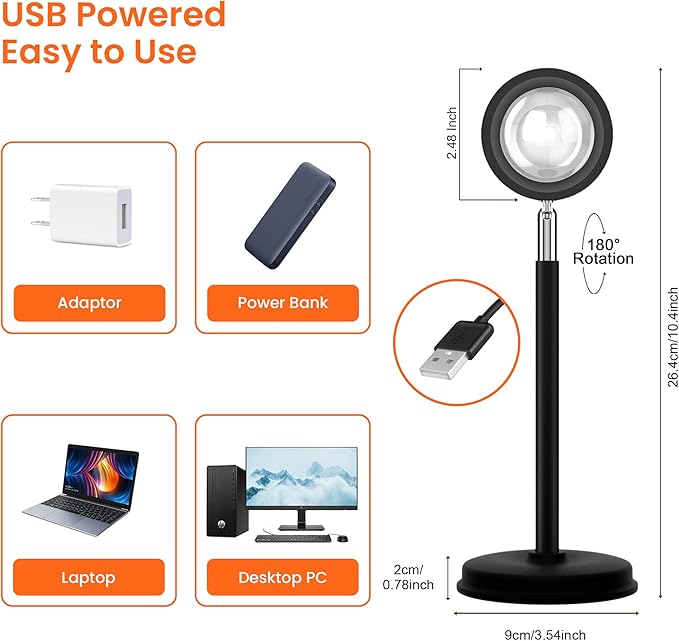 Tsrarey Sunset Lamp Projector with Remote Control, Multiple Colors LED APP Control Sunset Light Three Control Methods Night Light for Room Decor/Christmas Gift/Photography/Party/Bedroom Decor