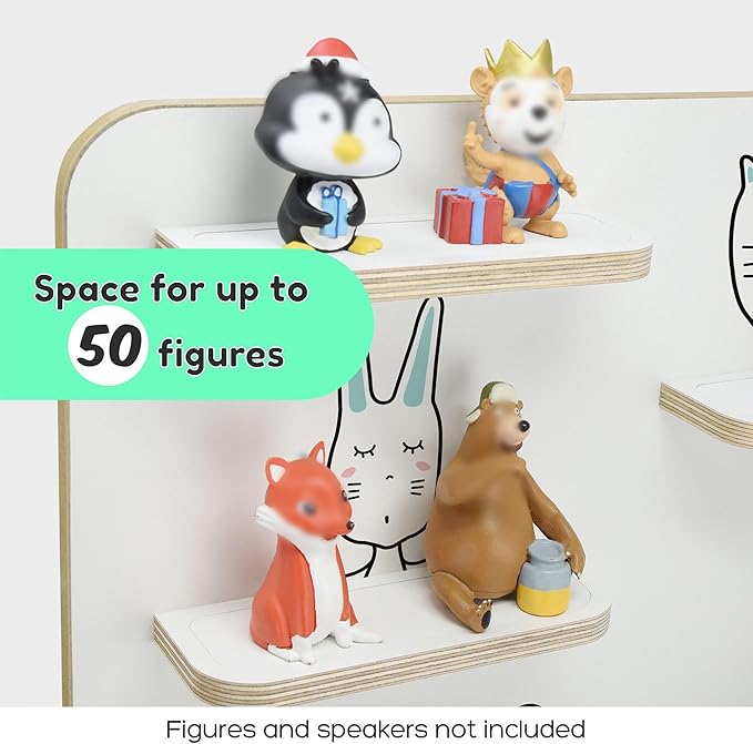stadtecken Wooden Shelf for Music Box I Suitable for The Toniebox and Tonies I Perfect Storage in The Children's Room I for Setting up or Hanging (Friends)