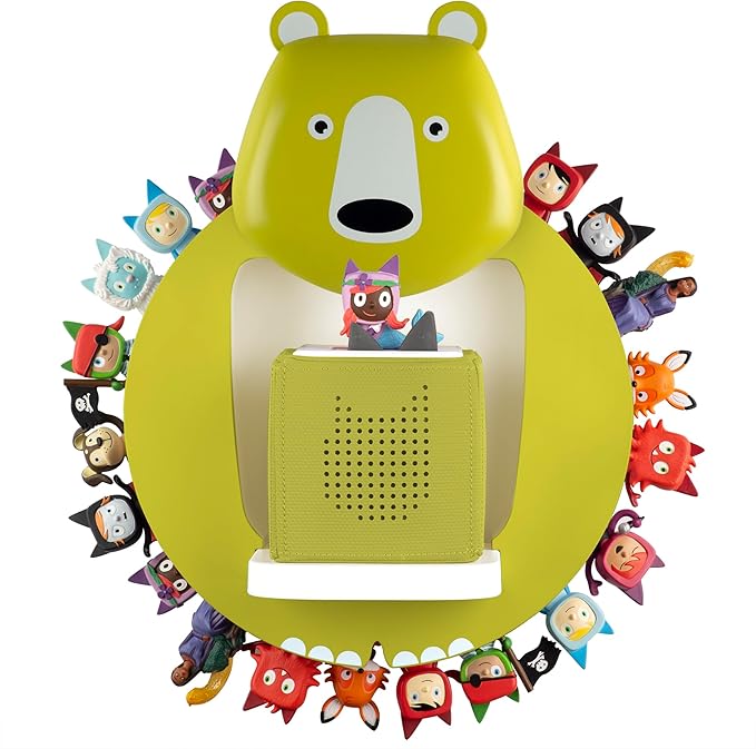 TonieBox Storage,Tonies Storage Shelf,Creative Bear Design Children's Magnetic Tonies Shelf,30-40pcs Tonies Figures Floating Shelf for Tonies Figures Display (Green).