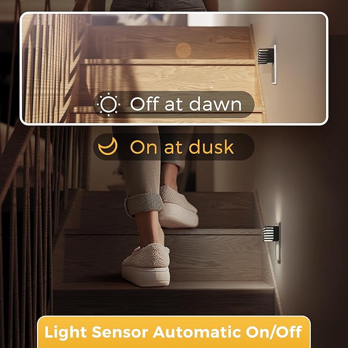 L LOHAS LED Night Lights Plug into Wall, 2 Pack Modern Night Light with Dusk to Dawn Sensor, Dimmable Plug in Night Light, Adjustable Brightness, for Bedroom Bathroom Hallway