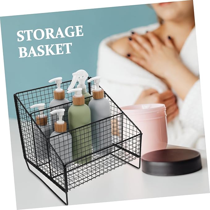 Metal Wire Tea Bag Holder Organizer Rack Compartments for Tea Bags Capsules Makeup Storage Stylish Design for Kitchen Cosmetic Organization