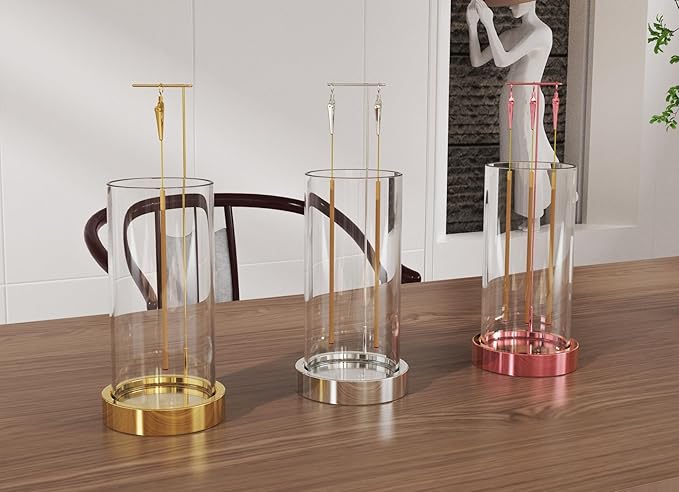 Incense Holder Ash Catcher - Upside Down Glass Incense Holder for Sticks, Reverse Inverted Anti Ash No Mess Insence-Stick Holder, Modern Metal Vertical Incense Burner for Room Decor, Silver