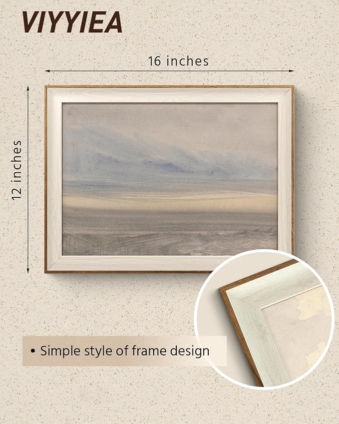 VIYYIEA Vintage Framed Wall Art for Living Room, 'Sky, Mountain, Desert, Town' Canvas Prints, Sand Painting Home Decor, Landscape Picture, Bathroom Wall Decor Gifts for Friends or Family - 16L x 12W