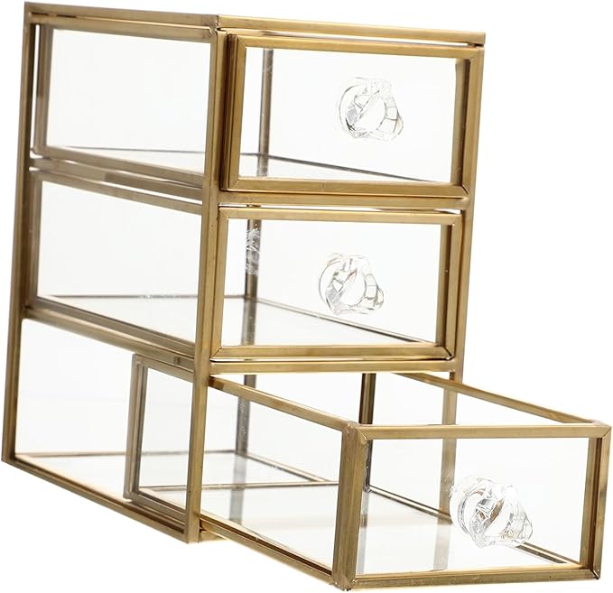 Jewelry Storage Box Small Drawer Organizer Makeup Desktop Stationery Container Holder Desk Storage Cosmetic Organizer Box