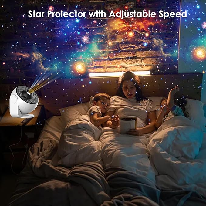 Galaxy Projector for Bedroom Pro Version,HD Image Star Projector Galaxy Light,Remote Control & White Noise,Bluetooth Speaker,360° Rotating,13 Film Discs Planetarium Projector for Adults Kids