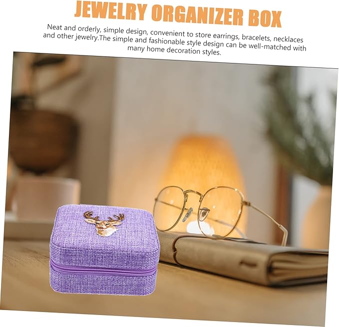 BESPORTBLE Travel Jewelry Organizer Box for Women Portable Earring Ring Holder Storage Case Dividers Small Cosmetic Organizer for Travel Jewelry Storage Box