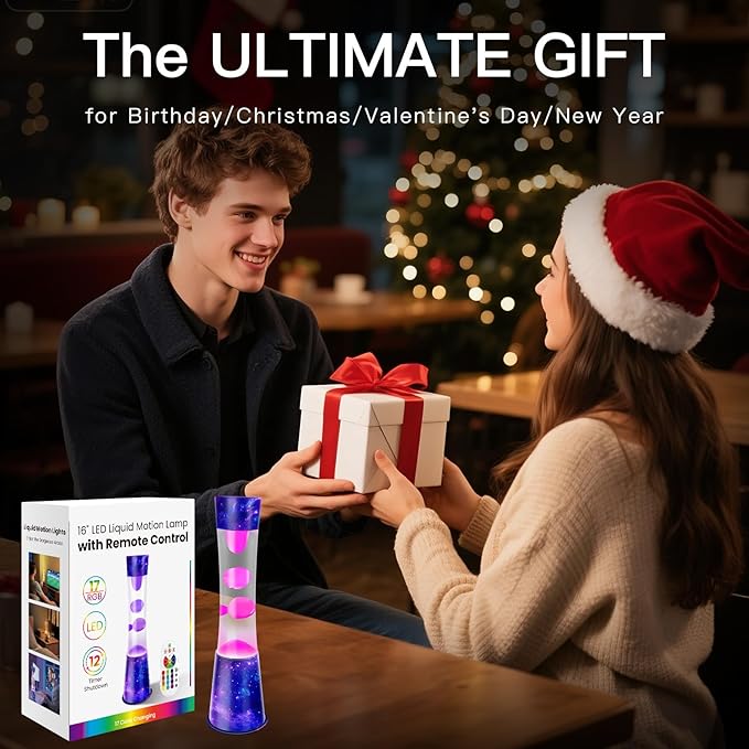 15.5-inch Liquid Motion LED Lamp,Color Changing Galaxy Lamp, Smart Timed Ambient Light with Remote Control, Dynamic Shadow Sleep Aid Lights, Christmas & Birthday Gift