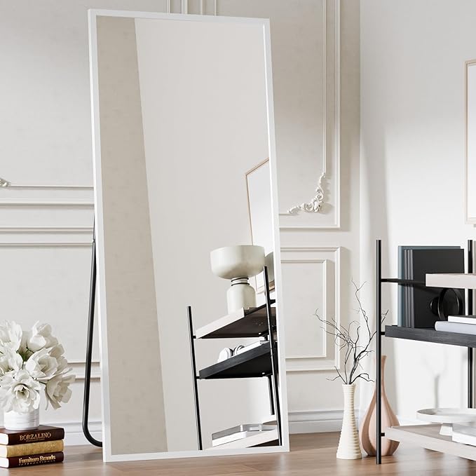 Koonmi 71"x30" Floor Mirror Full Length, Bedroom Floor Body Mirror with Stand, Large Silver Mirror, Leaning, Standing or Hanging Horizontally/Vertically