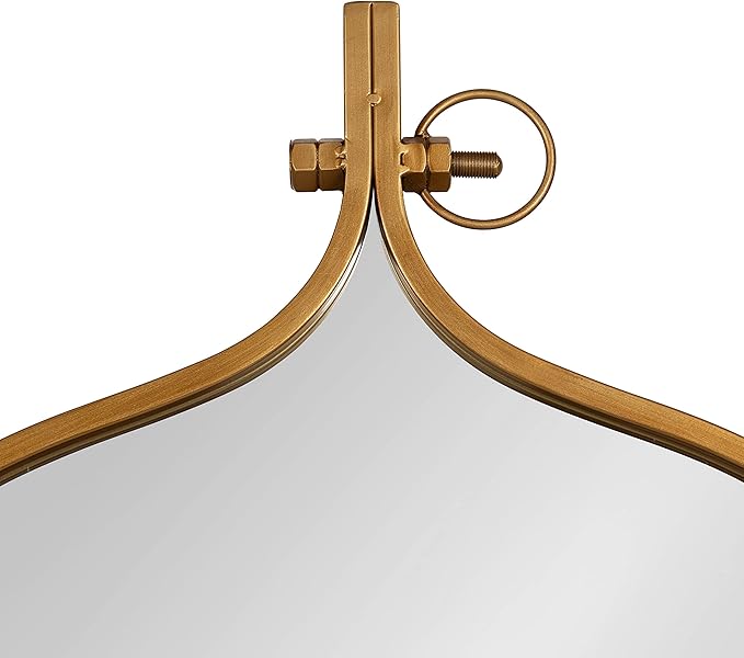 Kate and Laurel Yitro Round Wall Mirror; 30 x 37; Gold; Decorative Versatile Modern Wall Decor
