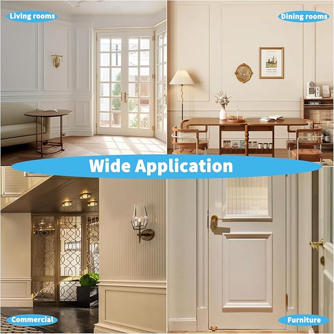 Art3d Pre-Cut Wall Molding Set of 6 pcs, Ready-to-Assemble Wainscoting Panels for Interior Wall Décor Living Room Bedroom Accent Wall - Installed with Glue, 3 Top 3 Bottom, Oak