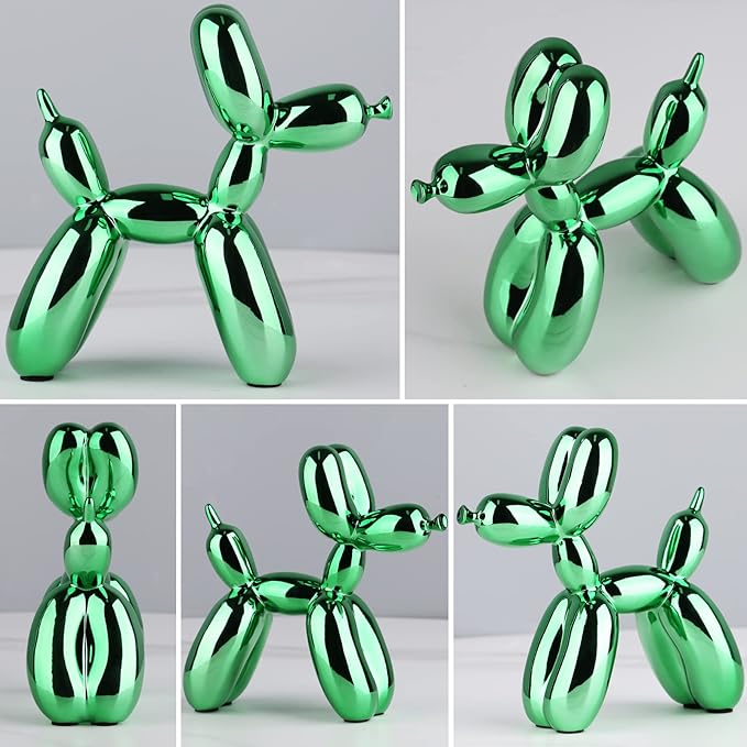 Balloon Dog Sculpture Modern Home Decor Collectible Figurines Funky Statues for Bedroom Trendy Animal Decor for Coffee Table Living Room Decor Art Resin Decor Office Standing Desk Decor