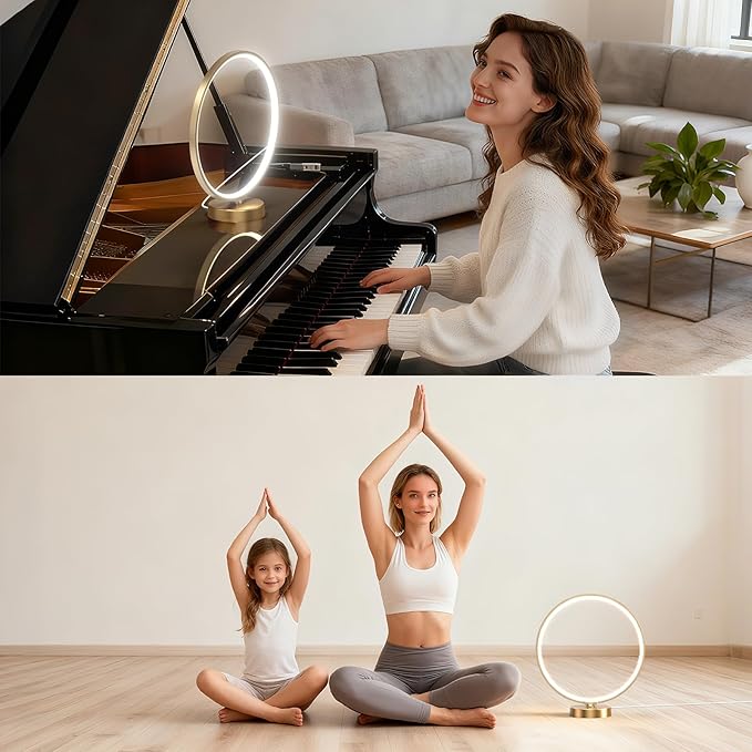 Doraubia Sunlight Lamp,10000 Lux Sun Lamp,Daylight Lamp with 3 Color Temperatures, Stepless Brightness, Memory Function &Timer Natural Lamp, Desk Lamp Table Lamp for Home-Gold