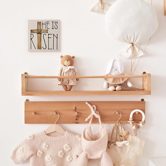 Easter Decor, He is Risen Religious Easter Wooden Box Sign, Cross Tiered Tray Decorations, Farmhouse Bunny Table Centerpiece Sign for Party Home Kitchen Dining Table Decor 5x5
