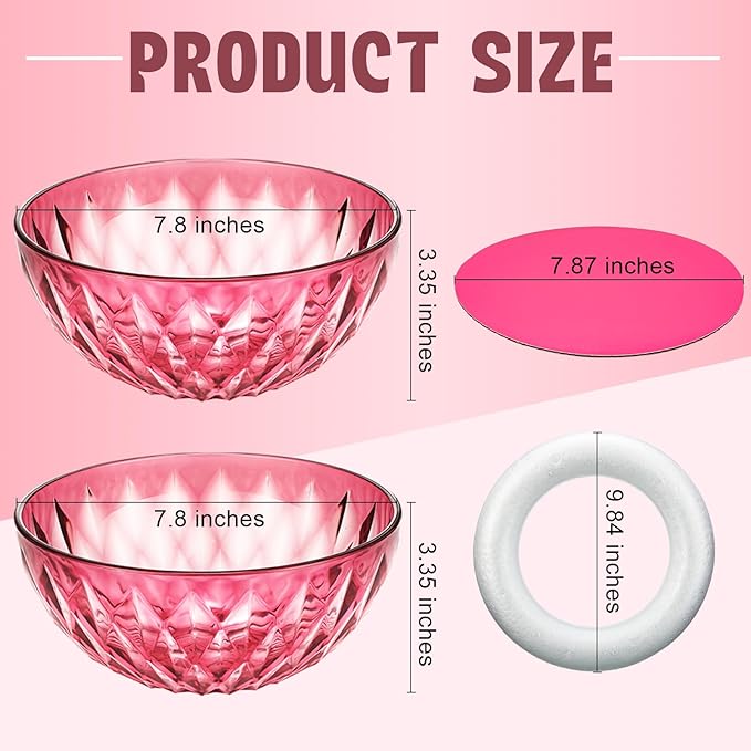 Reallnaive Giant Ring Gifts Wedding Empty Gift Basket Include 2 Diamond Bowl 1 Board 1 Foam Ring, Gift Basket Kit for Valentine Birthdays Wedding Anniversaries
