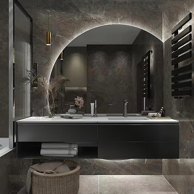 Bathroom Mirror, 3 Colors Dimmable Lighting, Anti-Fog Wall Mirror,Makeup Vanity Mirror with Touch Switch for Bathroom,Bedrooms,Living Rooms and More (Size : 39.3"x39.3"/100x100cm) (One Color 4