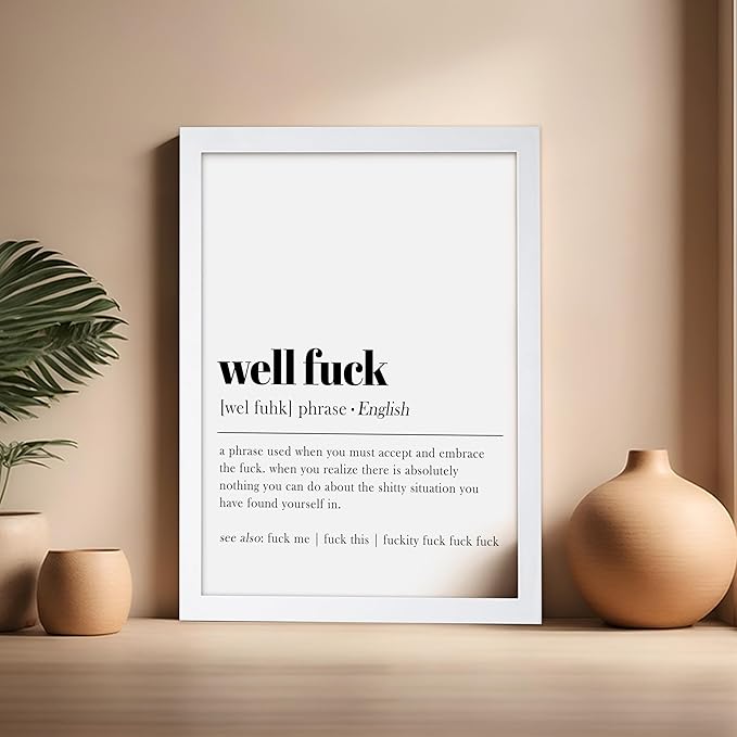 Poster Master Definition Print - Typography Poster - Dictionary Art - Minimal Gift for Men & Women - Funny Wall Decor for Dorm, Bedroom or Living Room - 16x20 White Framed