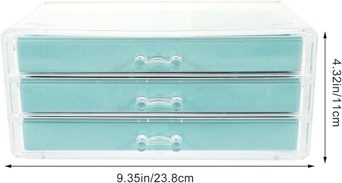 MAGICLULU Large Acrylic 3-drawer Jewelry Storage Box Makeup Organizer Necklace and Earring Holder Portable Trinket Case for Home and Travel
