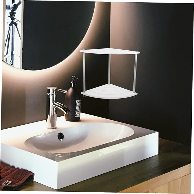 Multi-Tier Mud Corner Storage Shelf Sturdy Bathroom Organizer for Makeup and Toiletries Space-Saving Design Easy to Install for Countertops and Desktops
