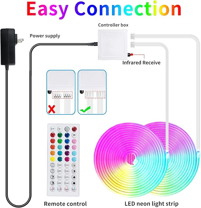 segrass 100ft LED neon Lights with Remote APP Control IP65 Waterproof Flexible Neon LED Strip Lights 24v RGB LED neon Rope Lights for Bedroom Room Outdoors Decor（2 Rolls of 50ft