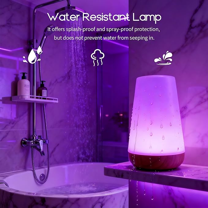 cambk Shower Waterproof Lamp for Bathroom, Rechargeable Mood Light for Inside Shower with Color Changing & Dimmable Brightness, Wireless Ambient Night Bath Lighting