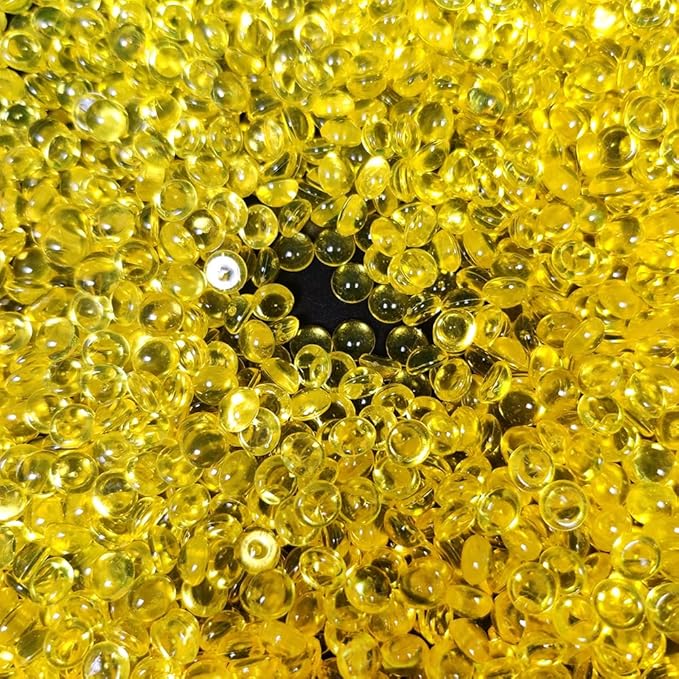HappyFiller Easter Spring Decoration 4400 PCS 7mm Small Acrylic Flat Marbles,Party Confetti Table Scatters,Makeup Brush Candle Holder Decor Vase Fillers,Yellow