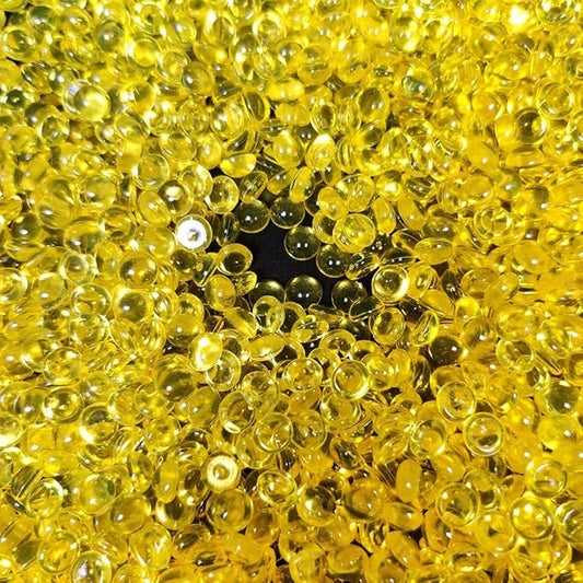 HappyFiller Easter Spring Decoration 4400 PCS 7mm Small Acrylic Flat Marbles,Party Confetti Table Scatters,Makeup Brush Candle Holder Decor Vase Fillers,Yellow