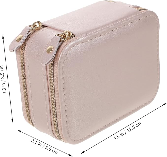 Box Necklace Jewelry Box Ring Jewelry Box Ring Organizer Box Travel Jewelry Organizer Earring Box Organizer Makeup Train Bag Travel Jewelry Case Portable Small Jewelry Organizer Pu ( Color : Pink , Si