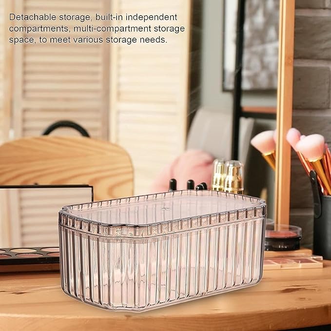 Cosmetic Case Jewelry Box Makeup Case Organizer - Stackable Removable 3 Layer Jewelry Display Case for Rings Bracelets Necklaces