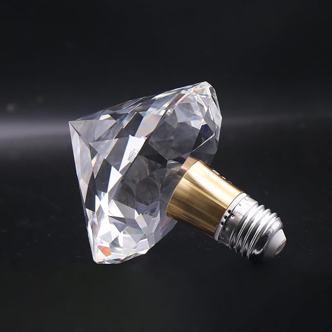 Crystal Decorative LED Light Bulbs 5 Watt(Equivalent 40w),Fancy Unique Pretty Light Bulb E26 Base, Three Color Lightbulbs for Staircase,Bars, Ambience (FP-07A-100, 1PC)