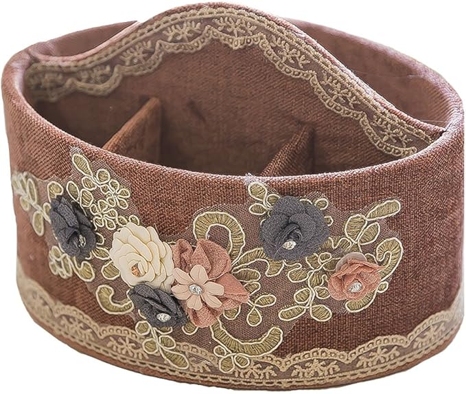 Vintage Fashion Lace Floral Oval Shape Cosmetic Jewelry Organizer Desktop Storage Box Organizer
