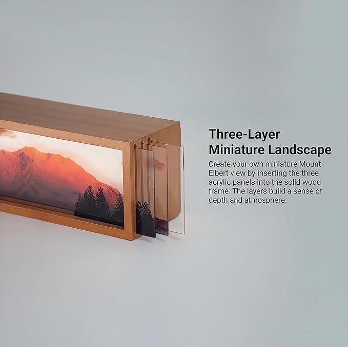 Sunset on Shasta Led Light Box 3 Layers of Acrylic Light Box Handmade Table Lamp for Room Decor Travel Gift (Sunset on Shasta)