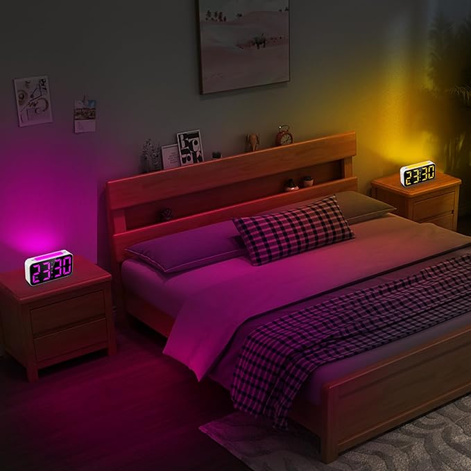 Topski Loud Alarm Clocks for Bedrooms Heavy Sleepers, Digital Bedside Clock with Night Light, Large Display, Dual Alarm, Snooze, Dimmable for Kids Teens Boys Girls